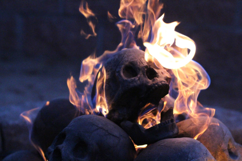 Illustration for article titled A Flaming Pile of Skulls Is the Perfect Backyard Accessory for 2017